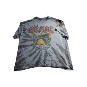 AC/DC Tie-Die T-shirt‎ Licensed Blue Heavy Metal Rock Tee Men's Medium